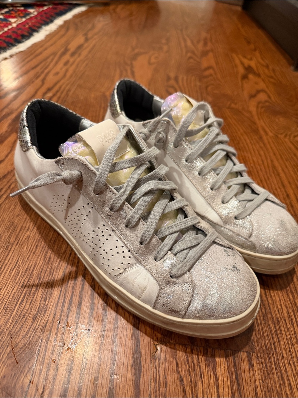 P448 Gray Suede Lace-Up Sneakers